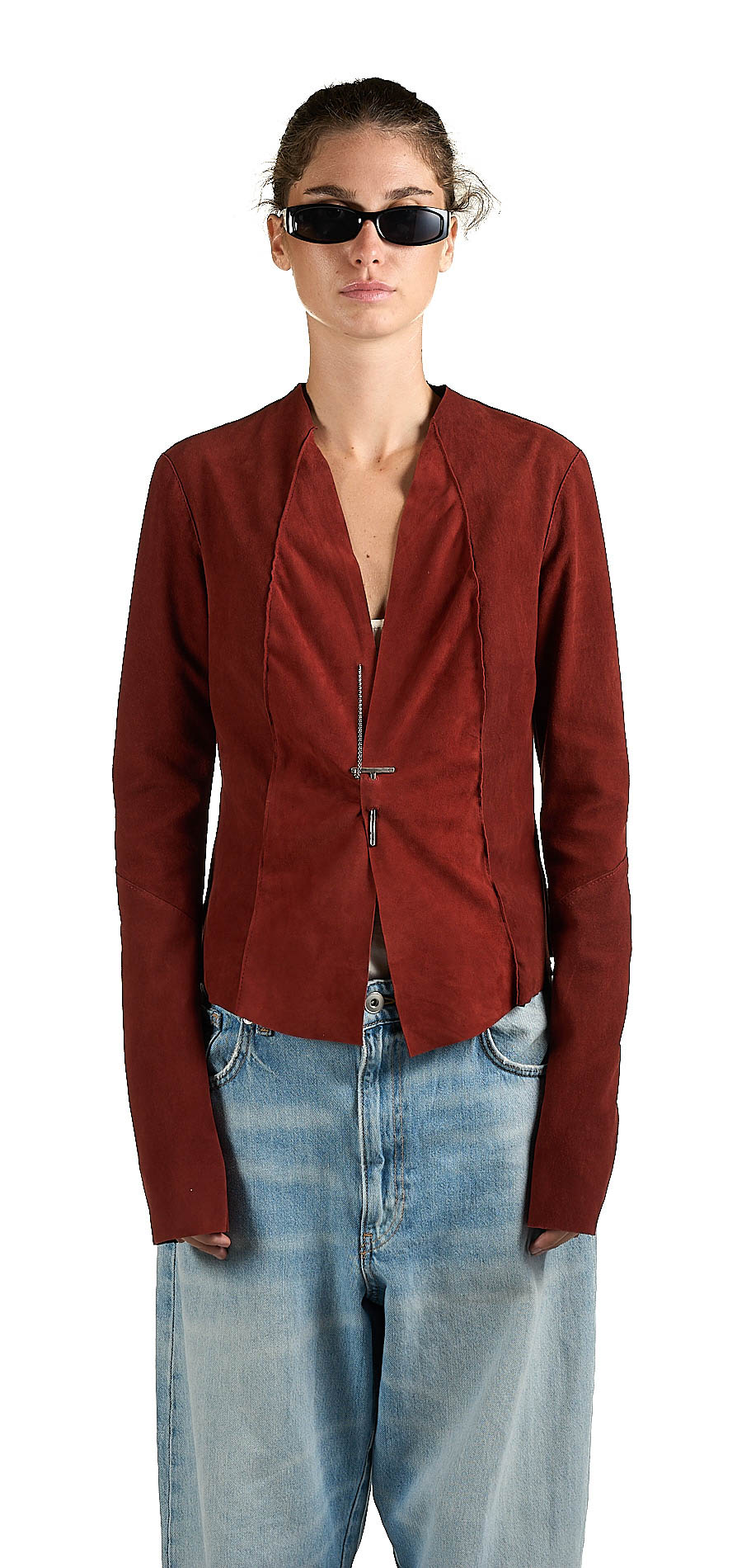 DANIELE BASTA LEATHER AND SILVER JACKET